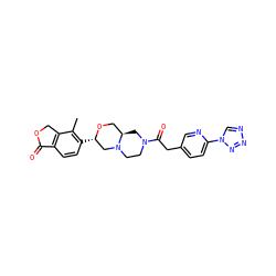 Cc1c([C@H]2CN3CCN(C(=O)Cc4ccc(-n5cnnn5)nc4)C[C@@H]3CO2)ccc2c1COC2=O ZINC000222709278