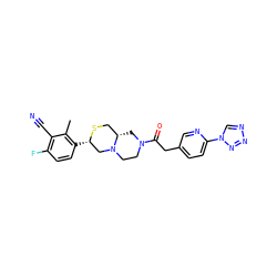 Cc1c([C@H]2CN3CCN(C(=O)Cc4ccc(-n5cnnn5)nc4)C[C@H]3CS2)ccc(F)c1C#N ZINC000206952772