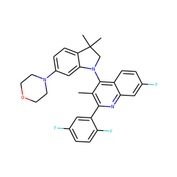 Cc1c(-c2cc(F)ccc2F)nc2cc(F)ccc2c1N1CC(C)(C)c2ccc(N3CCOCC3)cc21 ZINC000118095525