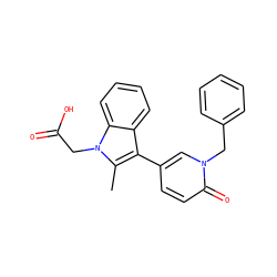 Cc1c(-c2ccc(=O)n(Cc3ccccc3)c2)c2ccccc2n1CC(=O)O ZINC000117015518
