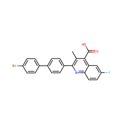 Cc1c(-c2ccc(-c3ccc(Br)cc3)cc2)nc2ccc(F)cc2c1C(=O)O ZINC000029332160