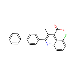 Cc1c(-c2ccc(-c3ccccc3)cc2)nc2cccc(Cl)c2c1C(=O)O ZINC000006068948