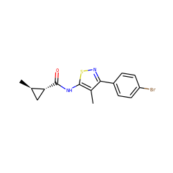 Cc1c(-c2ccc(Br)cc2)nsc1NC(=O)[C@@H]1C[C@H]1C ZINC000084603002