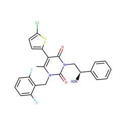 Cc1c(-c2ccc(Cl)s2)c(=O)n(C[C@H](N)c2ccccc2)c(=O)n1Cc1c(F)cccc1F ZINC000028390532