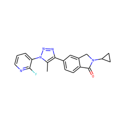 Cc1c(-c2ccc3c(c2)CN(C2CC2)C3=O)nnn1-c1cccnc1F ZINC000013983188