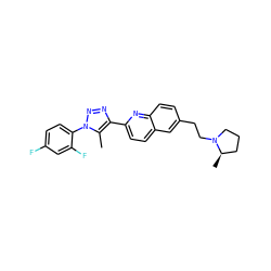 Cc1c(-c2ccc3cc(CCN4CCC[C@H]4C)ccc3n2)nnn1-c1ccc(F)cc1F ZINC000038226063
