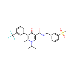 Cc1c(-c2cccc(C(F)(F)F)c2)c(=O)c(C(=O)NCc2cccc(S(C)(=O)=O)c2)cn1C(C)C ZINC001772648202