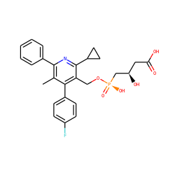 Cc1c(-c2ccccc2)nc(C2CC2)c(CO[P@](=O)(O)C[C@H](O)CC(=O)O)c1-c1ccc(F)cc1 ZINC000026673666