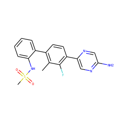 Cc1c(-c2ccccc2NS(C)(=O)=O)ccc(-c2cnc(N)cn2)c1F ZINC000224701923
