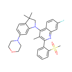 Cc1c(-c2ccccc2S(C)(=O)=O)nc2cc(F)ccc2c1N1CC(C)(C)c2ccc(N3CCOCC3)cc21 ZINC000118095255