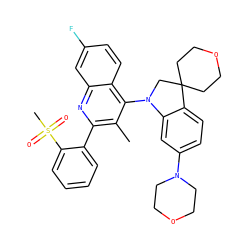 Cc1c(-c2ccccc2S(C)(=O)=O)nc2cc(F)ccc2c1N1CC2(CCOCC2)c2ccc(N3CCOCC3)cc21 ZINC000118092529