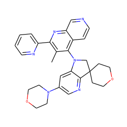 Cc1c(-c2ccccn2)nc2cnccc2c1N1CC2(CCOCC2)c2ncc(N3CCOCC3)cc21 ZINC000118094485