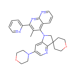 Cc1c(-c2ccccn2)nc2ncccc2c1N1CC2(CCOCC2)c2ncc(N3CCOCC3)cc21 ZINC000118092396