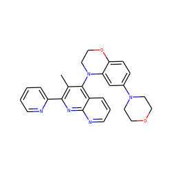 Cc1c(-c2ccccn2)nc2ncccc2c1N1CCOc2ccc(N3CCOCC3)cc21 ZINC000118095235