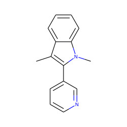 Cc1c(-c2cccnc2)n(C)c2ccccc12 ZINC000116647806