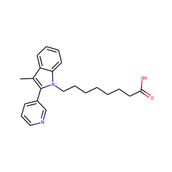 Cc1c(-c2cccnc2)n(CCCCCCCC(=O)O)c2ccccc12 ZINC000005159798