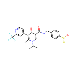 Cc1c(-c2ccnc(C(F)(F)F)c2)c(=O)c(C(=O)NCc2ccc([S@@+](C)[O-])cc2)cn1C(C)C ZINC000148794103