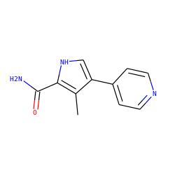 Cc1c(-c2ccncc2)c[nH]c1C(N)=O ZINC001772626020