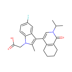 Cc1c(-c2cn(C(C)C)c(=O)c3c2CCCC3)c2cc(F)ccc2n1CC(=O)O ZINC000117015794
