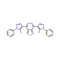 Cc1c(-c2nnc(-c3cnn(-c4ccccc4)c3C)c3nocc23)cnn1-c1ccccc1 ZINC001772658037