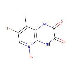 Cc1c(Br)c[n+]([O-])c2[nH]c(=O)c(=O)[nH]c12 ZINC000100843839