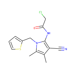 Cc1c(C#N)c(NC(=O)CCl)n(Cc2cccs2)c1C ZINC000003440533