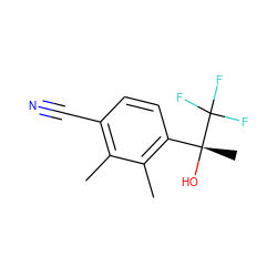 Cc1c(C#N)ccc([C@@](C)(O)C(F)(F)F)c1C ZINC000653858594