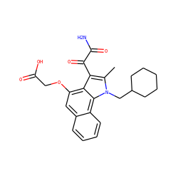 Cc1c(C(=O)C(N)=O)c2c(OCC(=O)O)cc3ccccc3c2n1CC1CCCCC1 ZINC000001553106