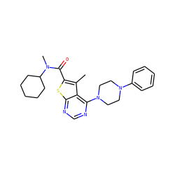 Cc1c(C(=O)N(C)C2CCCCC2)sc2ncnc(N3CCN(c4ccccc4)CC3)c12 ZINC000002931375