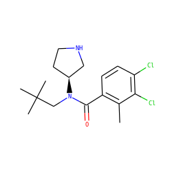 Cc1c(C(=O)N(CC(C)(C)C)[C@H]2CCNC2)ccc(Cl)c1Cl ZINC000045244975