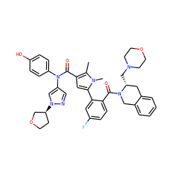 Cc1c(C(=O)N(c2ccc(O)cc2)c2cnn([C@H]3CCOC3)c2)cc(-c2cc(F)ccc2C(=O)N2Cc3ccccc3C[C@H]2CN2CCOCC2)n1C ZINC000261185758