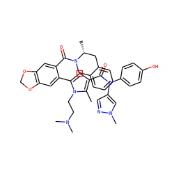 Cc1c(C(=O)N(c2ccc(O)cc2)c2cnn(C)c2)cc(-c2cc3c(cc2C(=O)N2Cc4ccccc4C[C@H]2C)OCO3)n1CCN(C)C ZINC000261112057