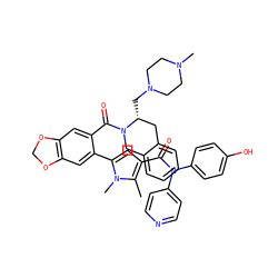 Cc1c(C(=O)N(c2ccncc2)c2ccc(O)cc2)cc(-c2cc3c(cc2C(=O)N2Cc4ccccc4C[C@H]2CN2CCN(C)CC2)OCO3)n1C ZINC000261191827