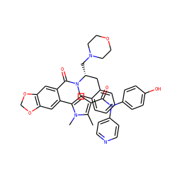 Cc1c(C(=O)N(c2ccncc2)c2ccc(O)cc2)cc(-c2cc3c(cc2C(=O)N2Cc4ccccc4C[C@H]2CN2CCOCC2)OCO3)n1C ZINC000261085366