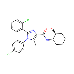 Cc1c(C(=O)N[C@H]2CCCC[C@@H]2O)nc(-c2ccccc2Cl)n1-c1ccc(Cl)cc1 ZINC000028702518