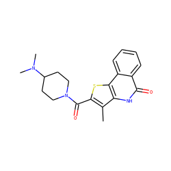 Cc1c(C(=O)N2CCC(N(C)C)CC2)sc2c1[nH]c(=O)c1ccccc12 ZINC000169352959
