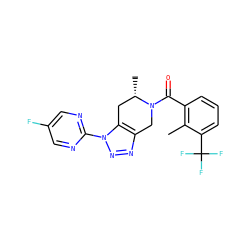 Cc1c(C(=O)N2Cc3nnn(-c4ncc(F)cn4)c3C[C@@H]2C)cccc1C(F)(F)F ZINC000225982707