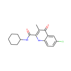 Cc1c(C(=O)NC2CCCCC2)[nH]c2ccc(Cl)cc2c1=O ZINC001772575255