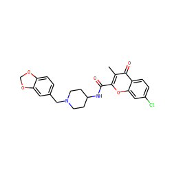 Cc1c(C(=O)NC2CCN(Cc3ccc4c(c3)OCO4)CC2)oc2cc(Cl)ccc2c1=O ZINC000036351877