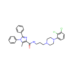Cc1c(C(=O)NCCCN2CCN(c3cccc(Cl)c3Cl)CC2)nc(-c2ccccc2)n1-c1ccccc1 ZINC000072105992
