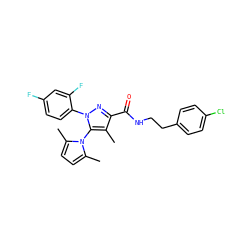 Cc1c(C(=O)NCCc2ccc(Cl)cc2)nn(-c2ccc(F)cc2F)c1-n1c(C)ccc1C ZINC000045283823