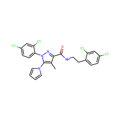 Cc1c(C(=O)NCCc2ccc(Cl)cc2Cl)nn(-c2ccc(Cl)cc2Cl)c1-n1cccc1 ZINC000045300734