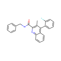 Cc1c(C(=O)NCc2ccccc2)nc2ccccc2c1-c1ccccc1F ZINC000013525335