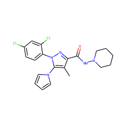 Cc1c(C(=O)NN2CCCCC2)nn(-c2ccc(Cl)cc2Cl)c1-n1cccc1 ZINC000014975672