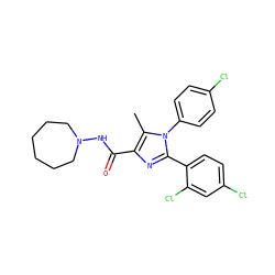 Cc1c(C(=O)NN2CCCCCC2)nc(-c2ccc(Cl)cc2Cl)n1-c1ccc(Cl)cc1 ZINC000013611871