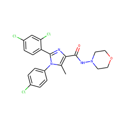 Cc1c(C(=O)NN2CCOCC2)nc(-c2ccc(Cl)cc2Cl)n1-c1ccc(Cl)cc1 ZINC000013611873