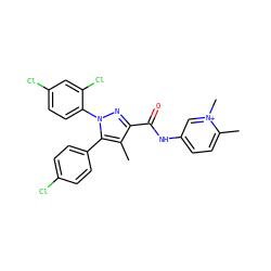 Cc1c(C(=O)Nc2ccc(C)[n+](C)c2)nn(-c2ccc(Cl)cc2Cl)c1-c1ccc(Cl)cc1 ZINC000072105244