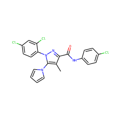 Cc1c(C(=O)Nc2ccc(Cl)cc2)nn(-c2ccc(Cl)cc2Cl)c1-n1cccc1 ZINC000045284351