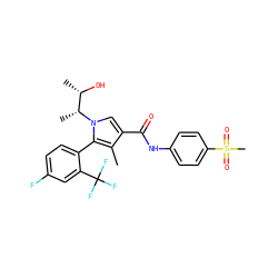 Cc1c(C(=O)Nc2ccc(S(C)(=O)=O)cc2)cn([C@H](C)[C@H](C)O)c1-c1ccc(F)cc1C(F)(F)F ZINC000068202933