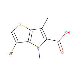 Cc1c(C(=O)O)n(C)c2c(Br)csc12 ZINC000084714347